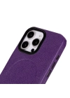 ÇOK SATAN Apple iPhone 16 Pro Max uyumlu, Hakiki Deri, El Yapımı Kılıf, Mor