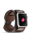 ÇOK SATAN Apple Watch Uyumlu Deri Kordon 38-40-41mm Cuff Taba