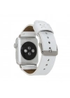 ÇOK SATAN Apple Watch Uyumlu Deri Kordon 38-40-41mm Orfe F3 Beyaz