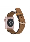 ÇOK SATAN Apple Watch Uyumlu Deri Kordon 38-40-41mm Roma G19 Taba