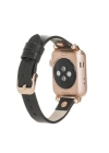 ÇOK SATAN Apple Watch Uyumlu Deri Kordon 38-40-41mm RT RST1 Siyah