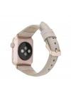 ÇOK SATAN Apple Watch Uyumlu Deri Kordon 38-40-41mm Slim ERC3 Bej