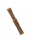 ÇOK SATAN Apple Watch Uyumlu Deri Kordon 42-44-45mm Aqua V18 Taba