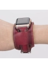 ÇOK SATAN Apple Watch Uyumlu Deri Kordon 42-44-45mm Cuff V4EF