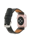 ÇOK SATAN Apple Watch Uyumlu Deri Kordon 42-44-45mm DE5 Siyah