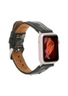 ÇOK SATAN Apple Watch Uyumlu Deri Kordon 42-44-45mm DE5 Siyah