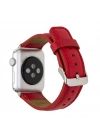 ÇOK SATAN Apple Watch Uyumlu Deri Kordon 42-44-45mm ERC2 Kırmızı