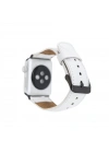 ÇOK SATAN Apple Watch Uyumlu Deri Kordon 42-44-45mm F3 Beyaz