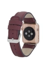 ÇOK SATAN Apple Watch Uyumlu Deri Kordon 42-44-45mm FL6 Bordo