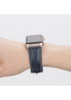 ÇOK SATAN Apple Watch Uyumlu Deri Kordon 42-44-45mm G3 Lacivert