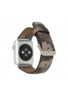 ÇOK SATAN Apple Watch Uyumlu Deri Kordon 42-44-45mm Kamuflaj Bej