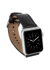 ÇOK SATAN Apple Watch Uyumlu Deri Kordon 42-44-45mm Kroko Siyah