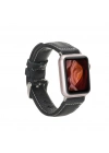 ÇOK SATAN Apple Watch Uyumlu Deri Kordon 42-44-45mm NM1-AS1 Siyah