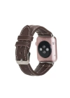 ÇOK SATAN Apple Watch Uyumlu Deri Kordon 42-44-45mm NM3-AS3 Kahve
