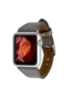 ÇOK SATAN Apple Watch Uyumlu Deri Kordon 42-44-45mm Slim RST9 Gri