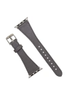 ÇOK SATAN Apple Watch Uyumlu Deri Kordon 42-44-45mm Slim RST9 Gri