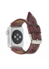 ÇOK SATAN Apple Watch Uyumlu Deri Kordon 42-44-45mm SM25 Bordo