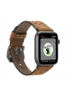 ÇOK SATAN Apple Watch Uyumlu Deri Kordon Vigo 42-44-45mm G19 Taba