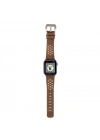 ÇOK SATAN Apple Watch Uyumlu Deri Kordon Vigo 42-44-45mm G2 Kahve