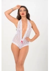 ÇOK SATAN Beyaz Dantel Bodysuit - 924
