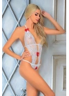 ÇOK SATAN Beyaz Dantelli Bodysuit - 938
