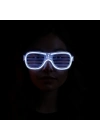 ÇOK SATAN Beyaz Led Işıklı Parti Gözlüğü - Neon Glow Şerit Gözlük 3 Modlu