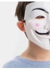 ÇOK SATAN Beyaz Renk Pembe Yanaklı İthal V For Vendetta Maskesi