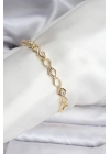 ® 14K Gold Renk Kaplama Baklava Dilim Model Kadın Bileklik