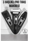 ® 3 Başlıklı Profesyonel Tıraş Makinesi