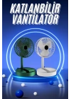 ® 3 Kademe Hız Ayarlı Vantilatör Telefon Standlı Şarjlı Katlanabilir Soğutucu Pervane