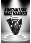 ® 3lü Set Saç Sakal Kesme Traş Makinesi Burun Kılı Alma Tıraş Makinesi
