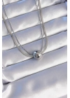 ® 316L Çelik Çift Zincirli Gümüş Renk Topçuk İtalyan Model Kolye