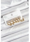 ® 316L Çelik Gold Renk Kadın Küpe Seti