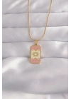 ® 316L Çelik Gold Renk Karışık Mineli Ay Figür Tarot Kolye