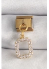 ® 316L Çelik Gold Renk Sallantı Kare Zirkon Taşlı Nomination Charm