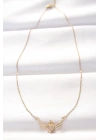 ® 316L Çelik Gold Renk Zirkon Taşlı Kalpli Kanat Kolye