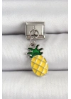 ® 316L Çelik Gümüş Renk Ananas Model Nomination Charm
