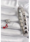 ® 316L Çelik Gümüş Renk Kırmızı Nota Model Nomination Charm