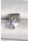 ® 316L Çelik Gümüş Renk Mor Zirkon Taşlı Nomination Charm