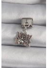 ® 316L Çelik Gümüş Renk Sallantı New York Yazı Model Nomination Charm