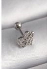 ® 316L Çelik Gümüş Renk Zirkon Taşlı Sonsuzluk Detay Tragus Piercing