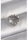 ® 316L Çelik Gümüş Renk Zirkon Taşlı Yaprak Model Tragus Piercing