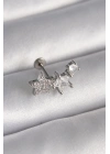 ® 316L Çelik Gümüş Renk Zirkon Taşlı Yıldız Model Tragus Piercing