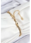 ® 316L Çelik Nazar Boncuk Model Burgu Zincir Gold Renk Kadın Bileklik