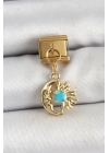 ® 316L Çelik Sallantılı Ay Ve Güneş Model Gold Renk Nomination Charm