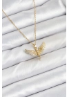 ® 316L Çelik Zincir Gold Renk Melek Model Kadın Kolye