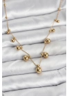 ® 316L Çelik Zincir Gold Renk Topçuklu Kolye