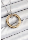 ® 316L Çelik Zirkon Taşlı Dönen Daire Model Gold Ve Gümüş Renk Kadın Kolye