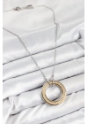 ® 316L Çelik Zirkon Taşlı Dönen Daire Model Gold Ve Gümüş Renk Kadın Kolye