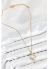 ® 316L Çelik Zirkon Taşlı Yıldız Model Gold Renk Kadın Kolye